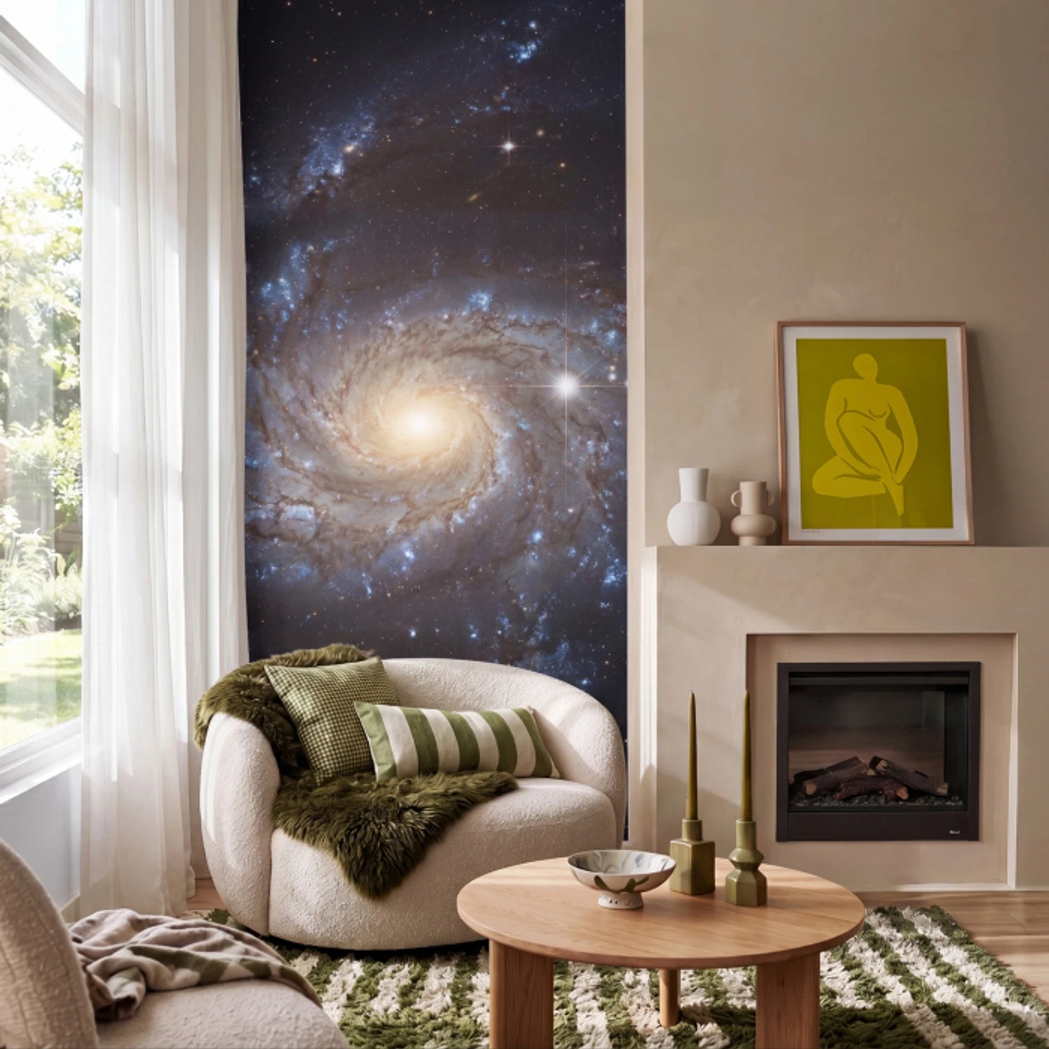 Kosmos - Sterrenstelsel - Donker Behang Vlies klein -sfeer2