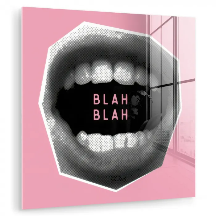 Mond - BLAH BLAH - Roze plexiglas 5mm klein -zzzproduct_nieuw