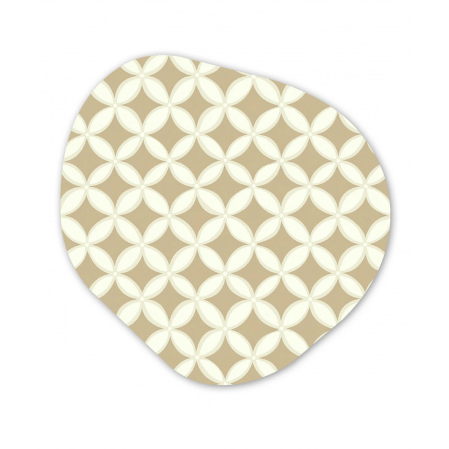 Symmetrisch - Motief - Beige Wandcirkel Organisch Forex 3mm klein 629 -3d