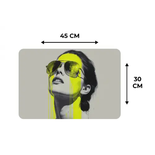 Vrouw - Bril - Verf Placemat vinyl groot -specs