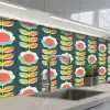 Retro - Bloemen - Scandinavisch keuken achterwand 2 middel 871 -3d_schuin