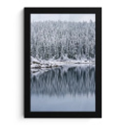 Bos - Reflectie - Meer - Winter - Serene fotolijst zwart zonder passe partout klein -3d