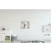 Hond - Wit - Kok textielposter latten blank klein -kinderkamer