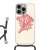 Koraal - Stipjes - Roze Hoesje iPhone 16 Pro Max met koord klein -3d