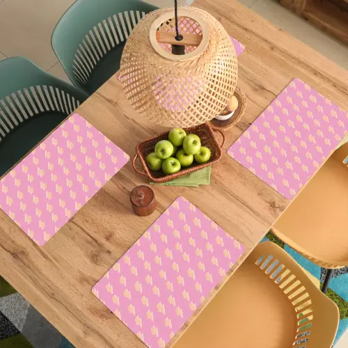 Geel - Bliksem - Roze Placemat vinyl groot 368 -zzsfeer5_Kitchenyeah-website