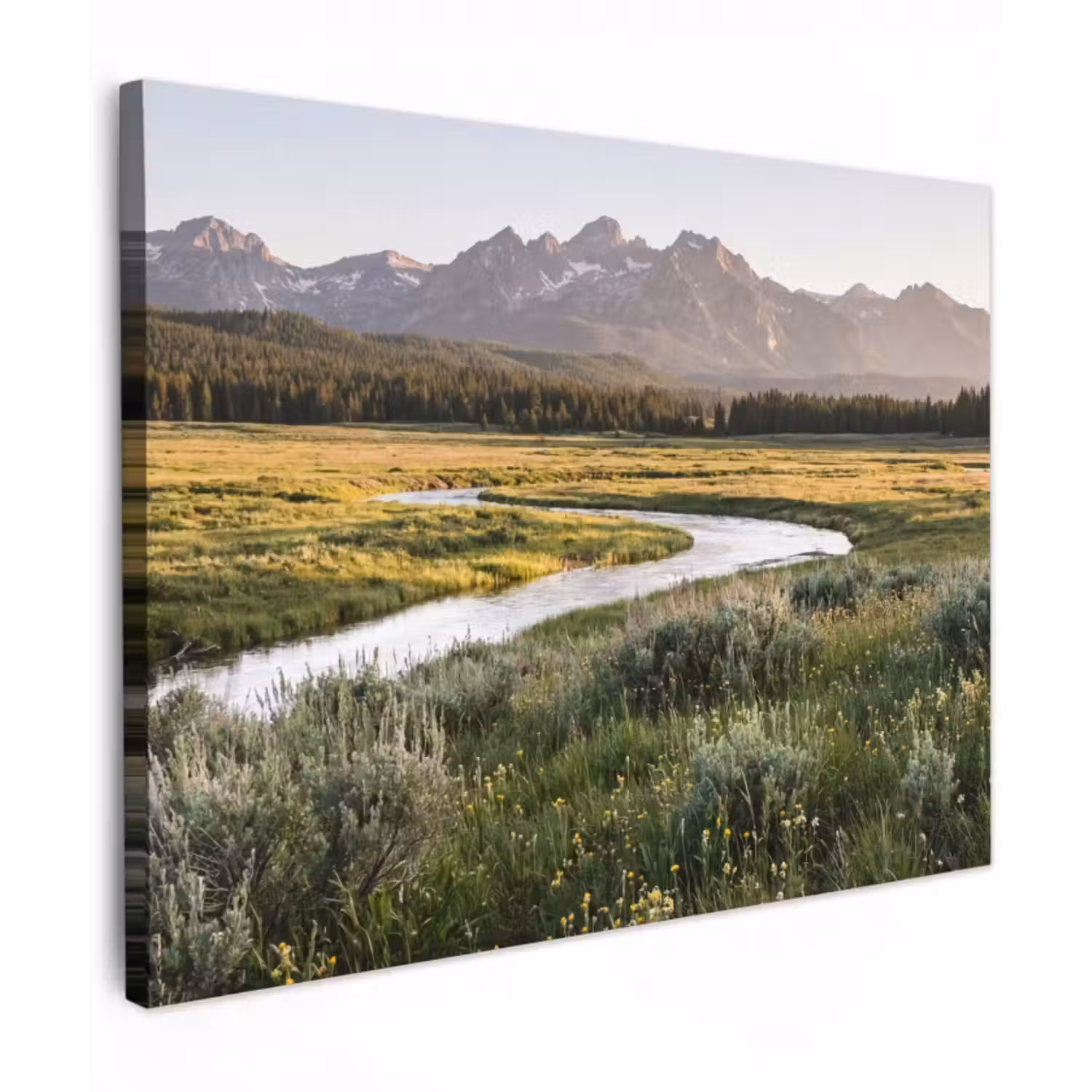 Leinwandbild - Berglandschaften - Fluss - Wald