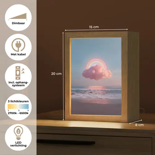 Wolk - Regenboog - Zee Light Box met kabel (Tafellamp) klein -USP_NL