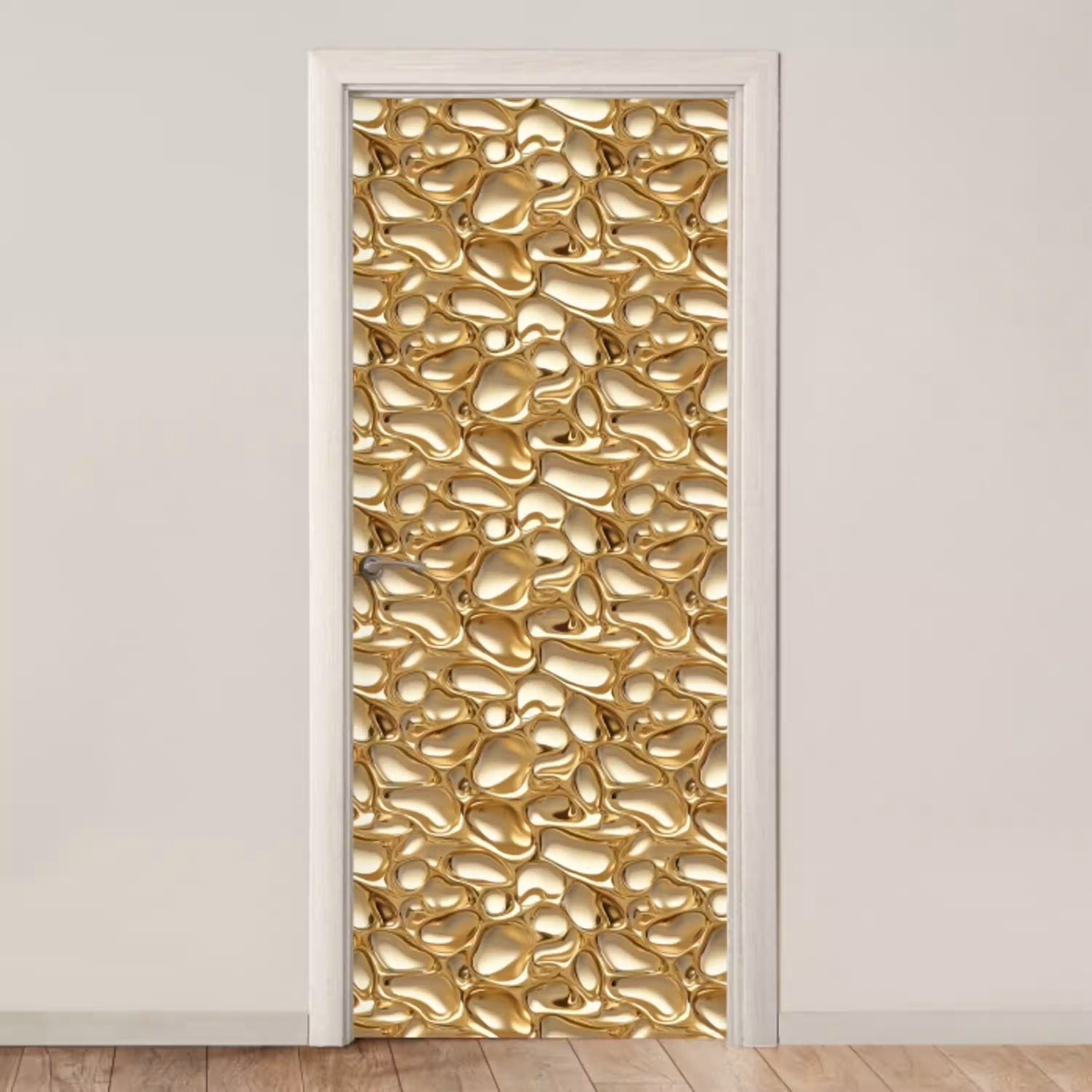 Abstract - Modern - Goud deurposter klein 289 -3d_beige