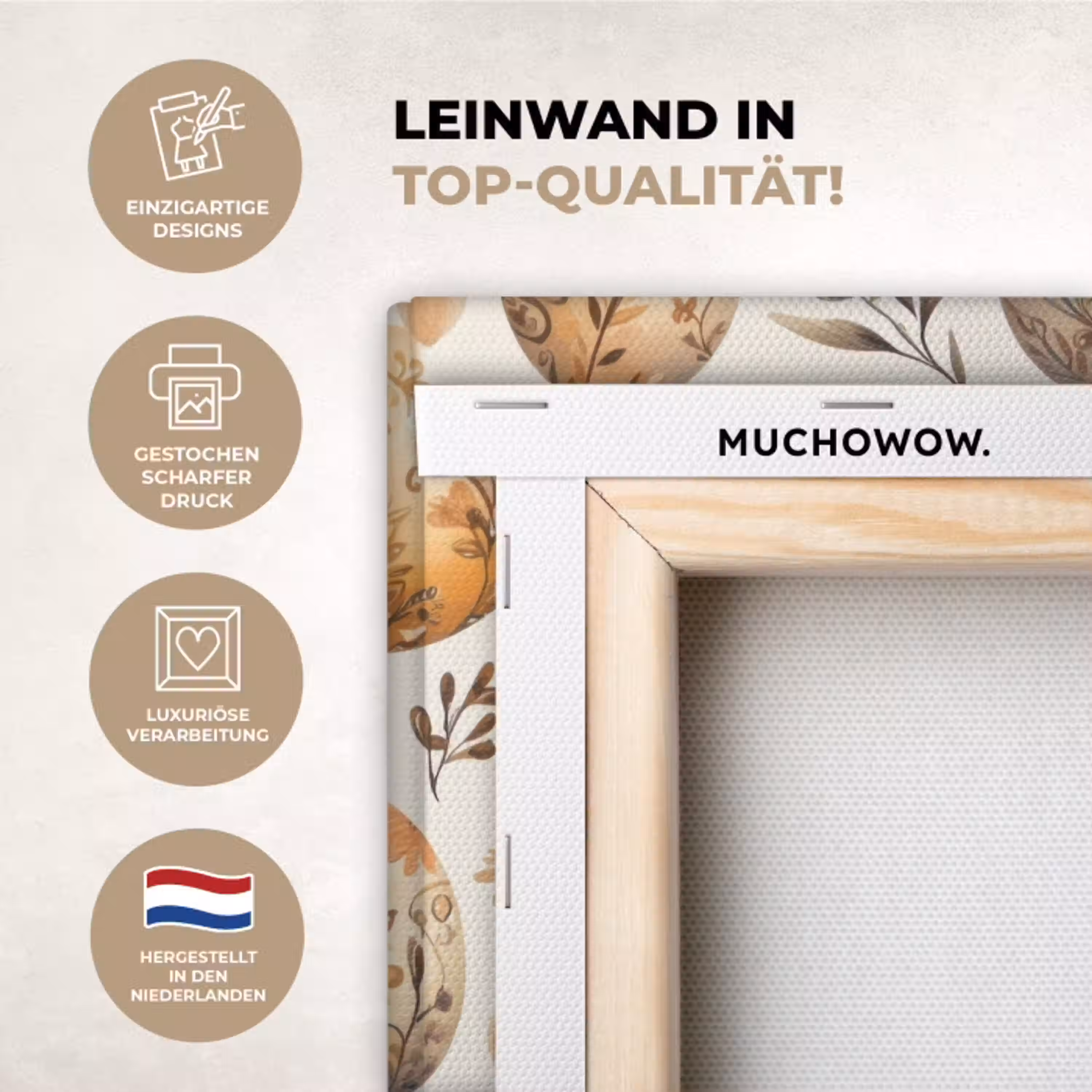 Paaseieren - Bruin - Bloemen KitchenYeah - Keuken - Canvas klein -ycloseup