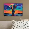 Olifant - Kleurrijk - Lucht - Abstract canvas 2cm klein -sfeer3
