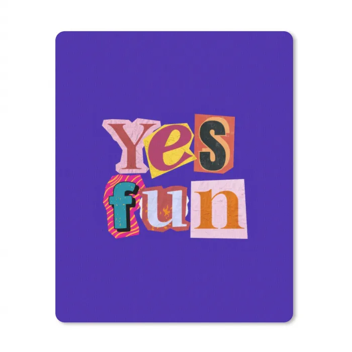 Yes fun - Kleurrijk - Collage-stijl muismat rubber klein -3d