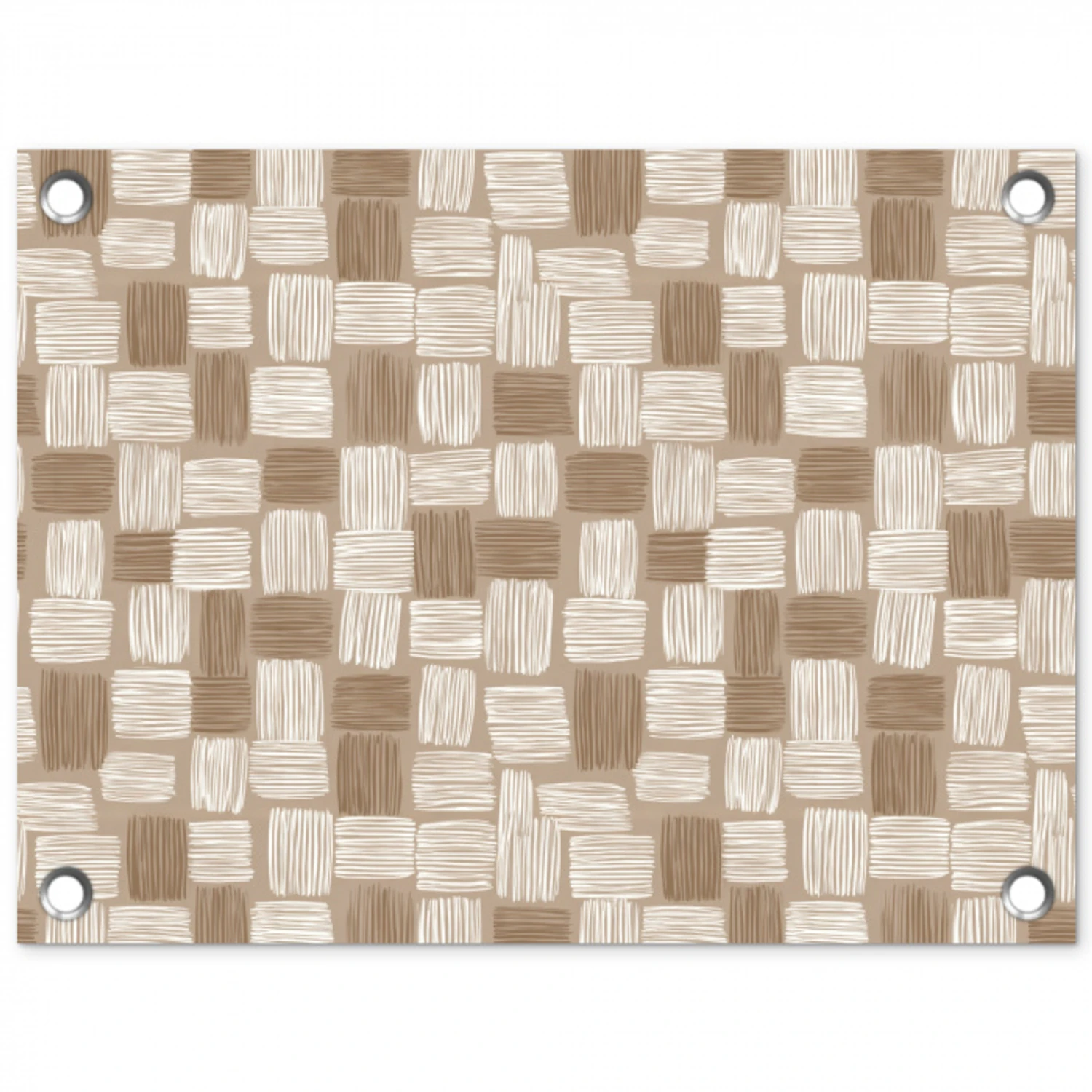 Blok - Patroon - Bruin tuinposter los doek klein 239 -3d