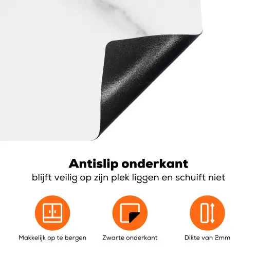 Wit Marmeren Zen Inductie beschermer vinyl 3mm klein -zzzzzzz-td-onderkant