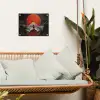 Krijger - Rode trappen - Zon - Berg tuinposter los doek klein -sfeer7