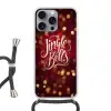 Jingle - Bells - Kerst - Rood Hoesje iPhone 16 Pro Max met koord klein -3d