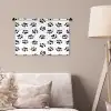Paw - Pattern -Black Wandkleed katoen klein 269 -sfeer4