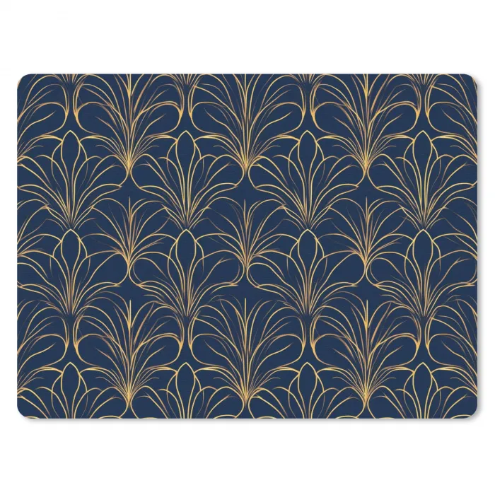 Deco - Waaier - Blauw muismat rubber klein 262 -3d