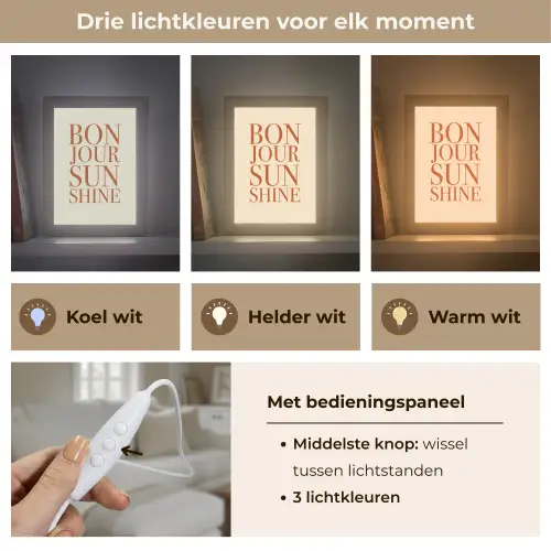 Oranje - Quote - Sun Light Box met kabel (Tafellamp) klein -USP_lichtkleurNL