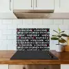 Tekens - Wit - Zwart keuken achterwand spatscherm klein 900 -sfeer2