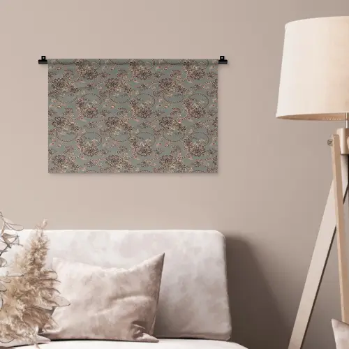Donker - Bloemen - Sierlijk Wandkleed katoen klein 269 -sfeer4