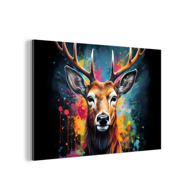 Hert - Graffiti - Dieren - Kleuren aluminium wit klein -3d