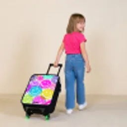 Kleurrijke glimlachexplosie Kinderkoffer - Zwart klein -sfeer1