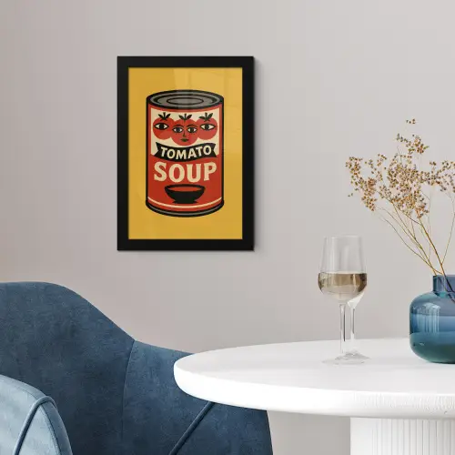 Tomatensoep - Gezichtje - Illustratie - Rood fotolijst zwart zonder passe partout klein -sfeer4
