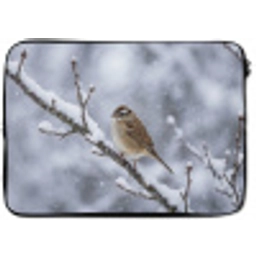 Vogel - Tak - Sneeuw - Winter laptophoes neopreen klein -zkaufland3dotto