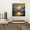 Berglandschap met Gouden Zonsondergang aluminium wit klein -sfeer1