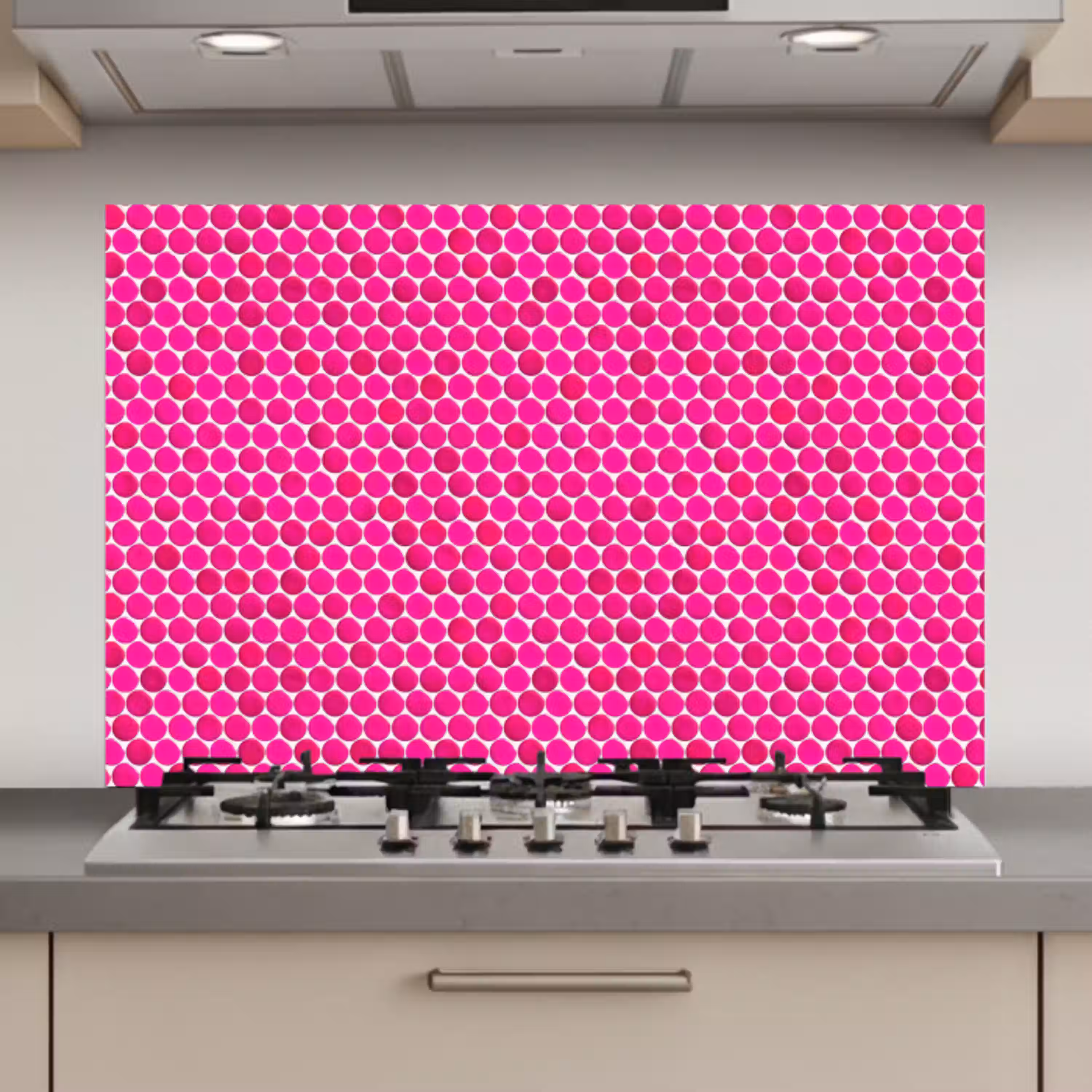 Penny - Mozaïek - Felroze keuken achterwand spatscherm klein 900 -3d_website
