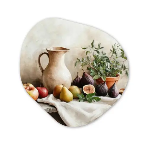 Fruit - Kruiden - Landelijk Wandcirkel Organisch Aluminium middel -3d