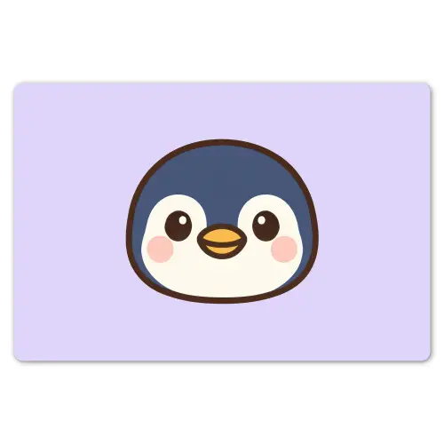 Pinguïn - Paars - Schattig Placemat vinyl groot -zzsfeer1_Kitchenyeah-website