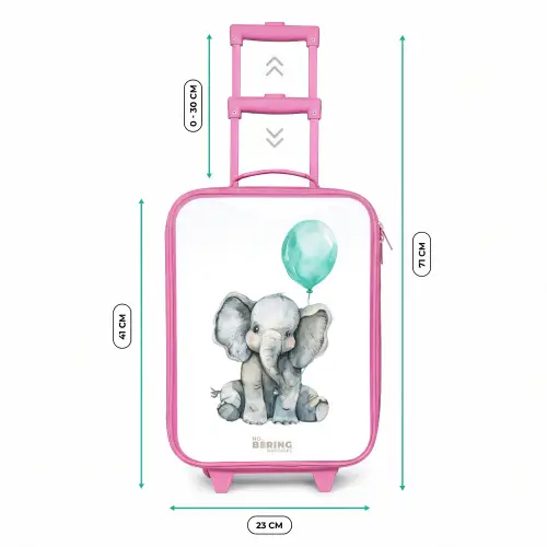 Olifant met blauwe ballon Kinderkoffer - Roze klein -productfoto_formaten