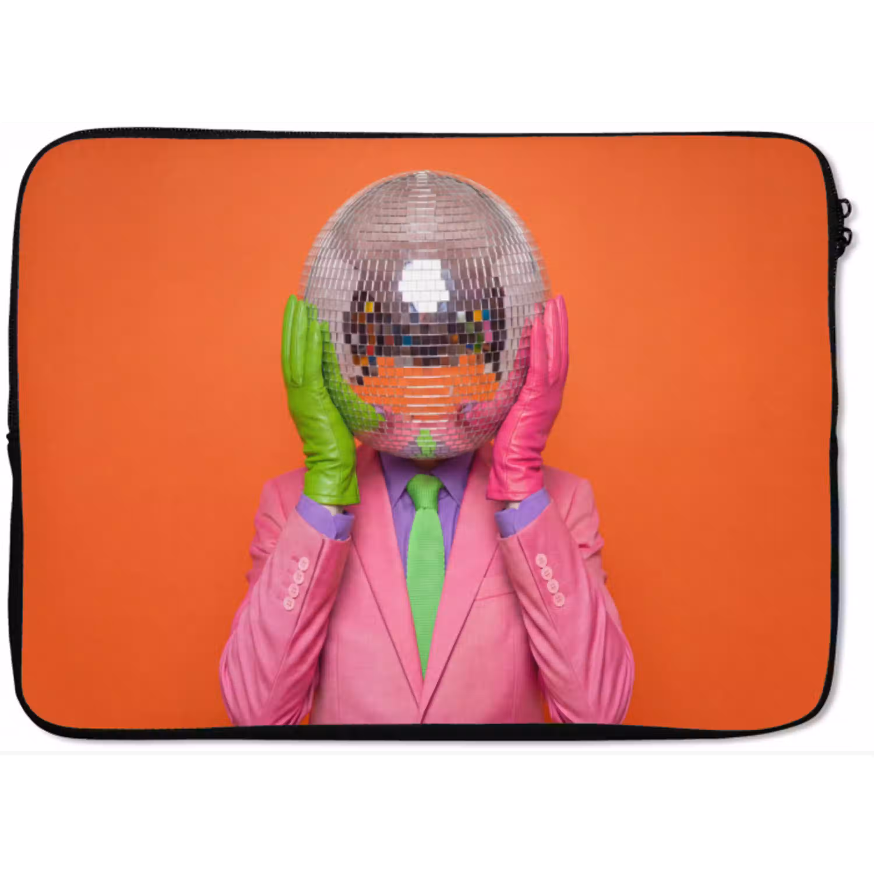 Kunst - Disco bal - Kleurrijk - Modern - Studio laptophoes neopreen klein -zkaufland3dotto