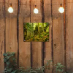 Bosrijke rotsformatie tuinposter los doek klein -sfeer1