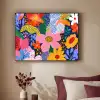 Kleurrijk - Bloemen - Abstract - Stippen Textielframe - compleet frame klein -sfeer1