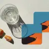 Feloranje duinen - Schaduw - Lege hemel onderzetter kurk middel -sfeer4