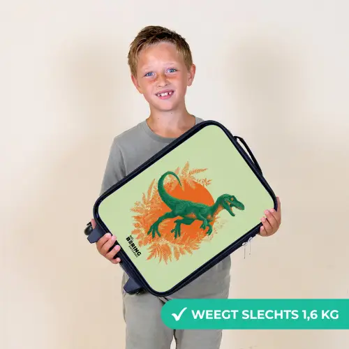 Dino - Natuur - Groen Kinderkoffer - Zwart klein -sfeer4_NL