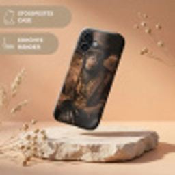 Chimpansee - Stoel - Pak - Bruin Toughcase MagSafe Apple iPhone 17 klein -USP_RandenV_DE
