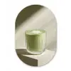 Matcha - Glas - Groen - Minimalistisch Wandcirkel Ovaal Glas middel -3d