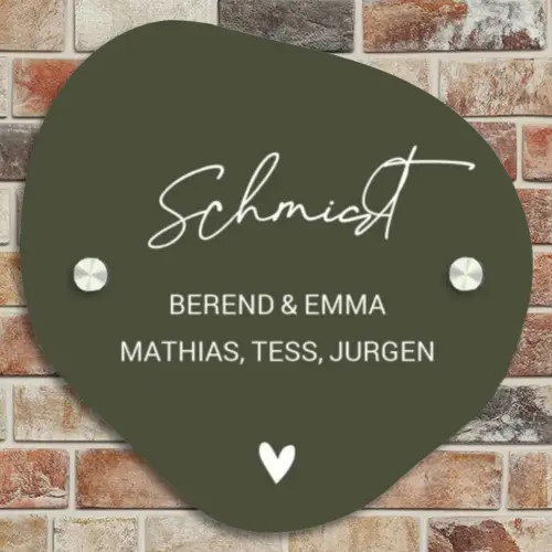 Donkergroen - Sierlijk Naambord Organisch middel -sfeer10