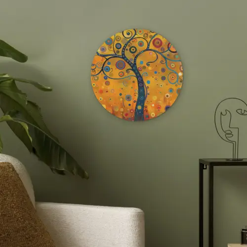 Abstract - Boom - Levensboom - Modern Akoestische PET Vilt - Rond klein -sfeer2