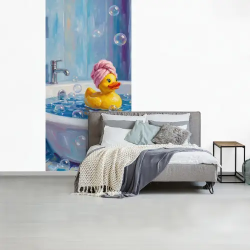 Creatief - Badeend - Kleurrijk fotobehang vinyl groot -slaapkamer