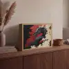 Zwarte draak - Rookwolken - Rood Light Box met batterij (Wandlamp) middel -sfeer2