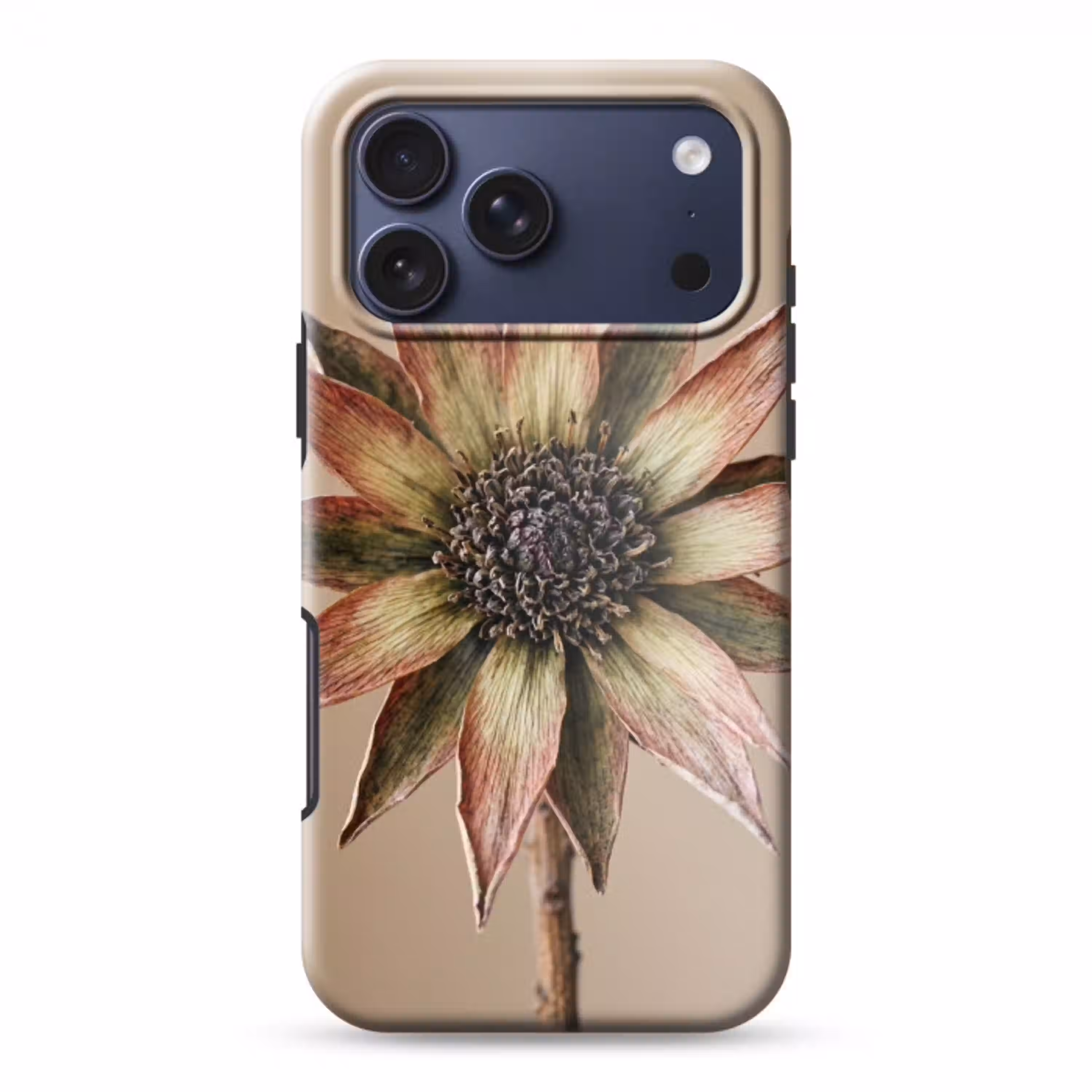 Droogbloem - Protea - Vintage - Beige - Rustiek Toughcase MagSafe Apple iPhone 17 Pro Max klein -3d