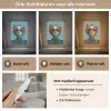 Vrouw - Blauw - Vlinder - Bloemen - Aesthetic Light Box met kabel (Tafellamp) klein -USP_lichtkleurNL