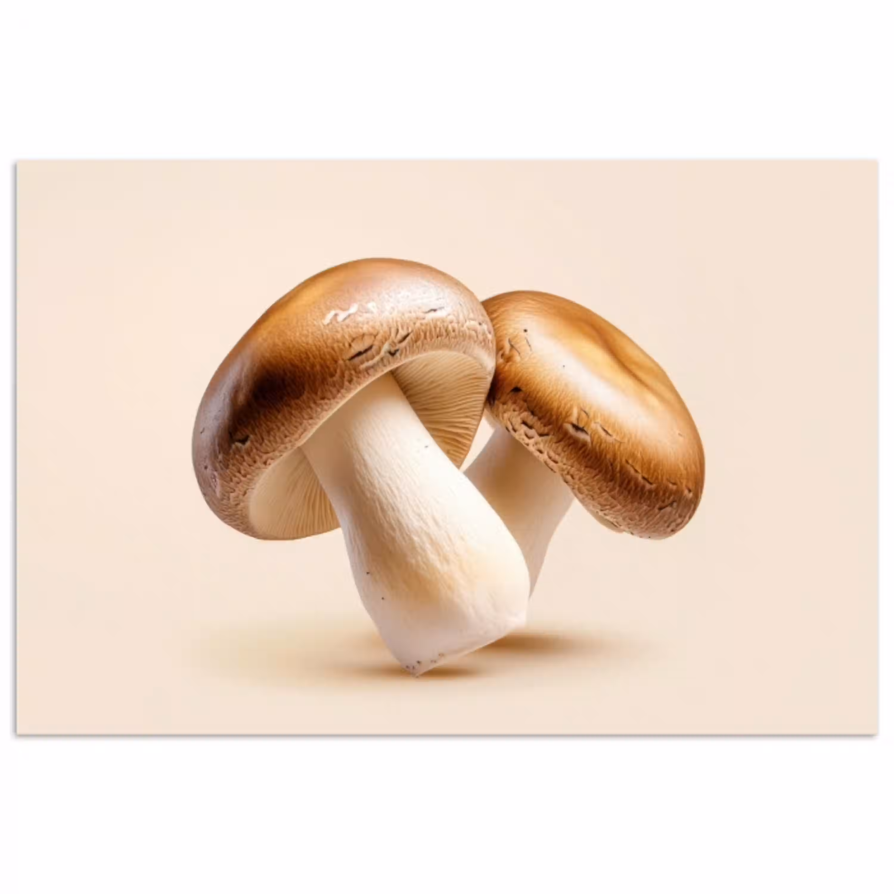 Champignons - Zacht - Beige poster papier klein -3d