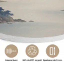 Japans - Landschap - Beige Akoestische PET Vilt - Rond klein -closeup_FR