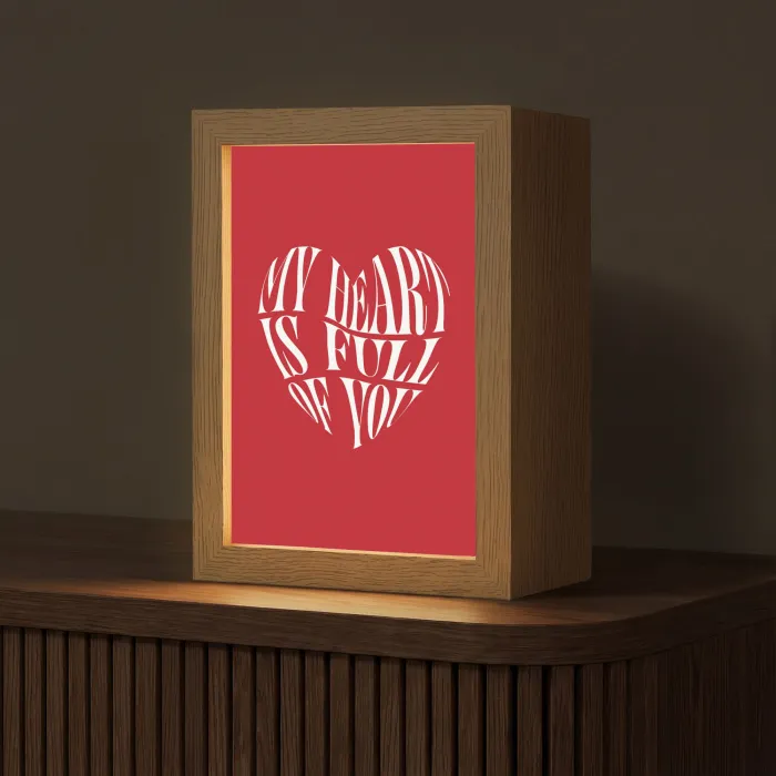 Rood - Hart- Tekst - Valentijn Light Box met kabel (Tafellamp) klein -z3d_website