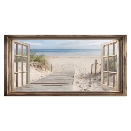 Doorkijk - Strand - Duinen - Pad - Landschap Muismat XXL klein -3d_leeg